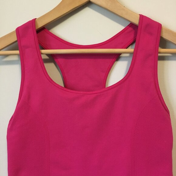 Hot Pink Barbiecore Stretchy Racerback Back Tank Top With Inbuilt Bra - Picture 3 of 11